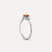 0.54 CT Orange Safir ve Pırlanta Taşlı Beyaz Altın Yüzük - Tufanlar Kuyumculuk