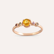 0.55 CT Multicolor Safir Taşlı Rose Altın Yüzük
