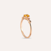 0.55 CT Multicolor Safir Taşlı Rose Altın Yüzük