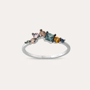 0.55 CT Multicolor Safir ve Brown Pırlanta Taşlı Yüzük