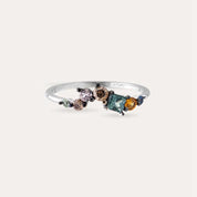 0.55 CT Multicolor Safir ve Brown Pırlanta Taşlı Yüzük