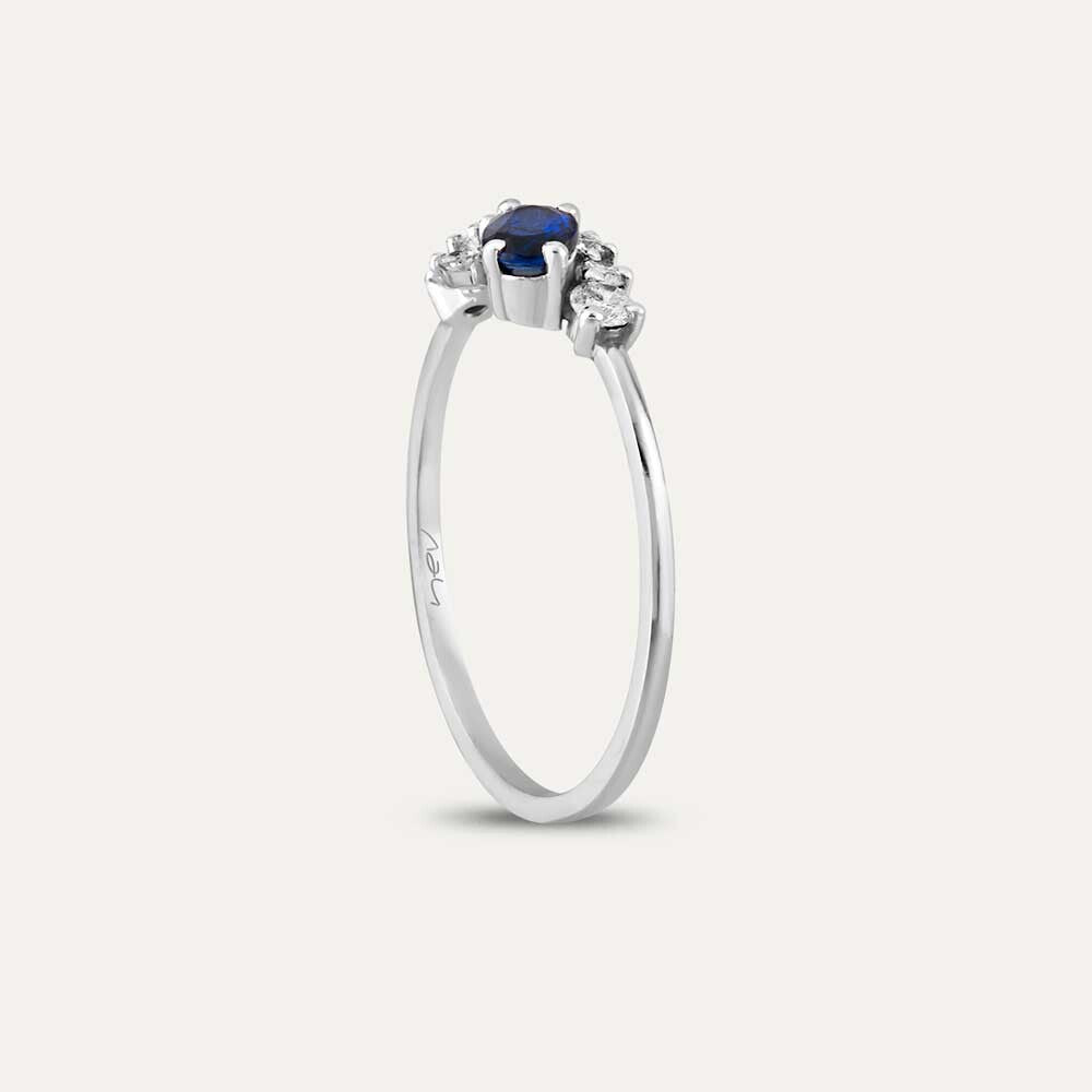 0.58 CT Safir ve Pırlanta Taşlı Yüzük