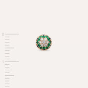 0.60 CT Çok Renkli Taşlı Rose Altın Top Tek Küpe