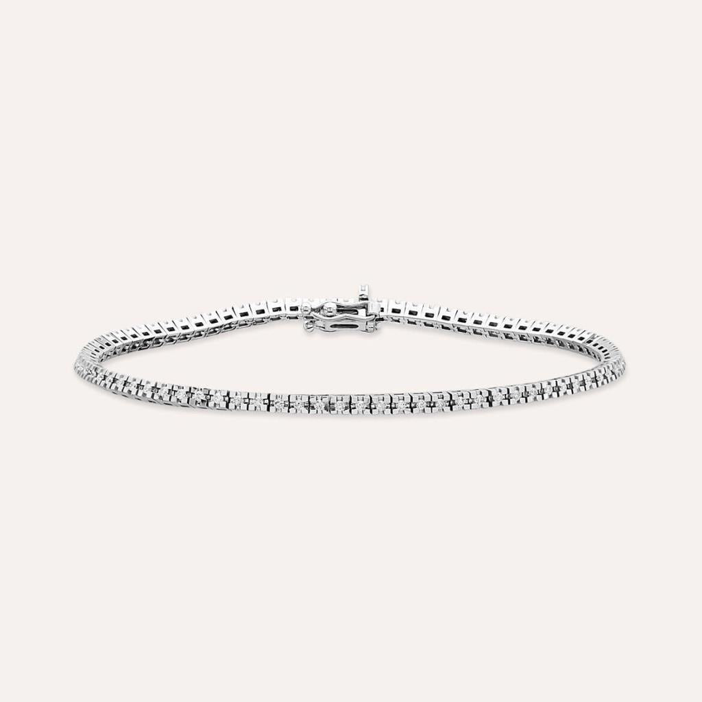 0.66 CT Pırlanta Taşlı Beyaz Altın Suyolu Bileklik