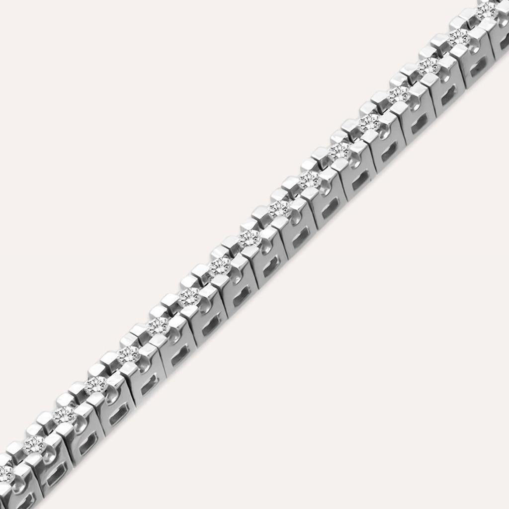 0.66 CT Pırlanta Taşlı Beyaz Altın Suyolu Bileklik