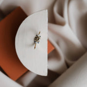 0.69 CT Multicolor Safir ve Brown Pırlanta Taşlı Sarı Altın Yüzük