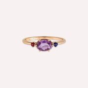 0.70 CT Multicolor Safir Taşlı Rose Altın Yüzük