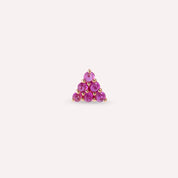 0.84 CT Yakut Taşlı Rose Altın Tek Küpe