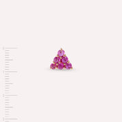 0.84 CT Yakut Taşlı Rose Altın Tek Küpe