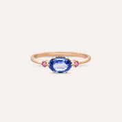 0.89 CT Blue ve Pink Safir Taşlı Rose Altın Yüzük - Tufanlar Kuyumculuk