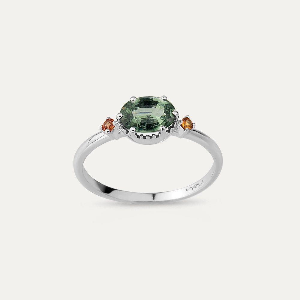 0.94 CT Green Safir ve Orange Safir Taşlı Yüzük - Tufanlar Kuyumculuk