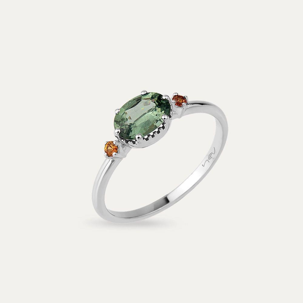 0.94 CT Green Safir ve Orange Safir Taşlı Yüzük - Tufanlar Kuyumculuk