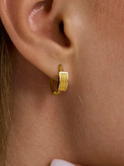 14 Ayar Altın Hasır Desenli Küpe