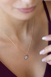 Modern Tasarım Nazar Altın Kolye