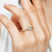 14 Ayar Altın Baget Taşlı Mineli Kadın Yüzük