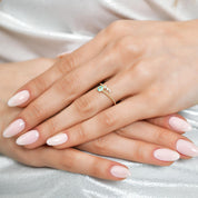 Mineli Taş Detaylı Altın Yüzük 14 Ayar