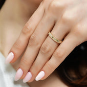 Modern Tasarım Taşlı Altın Yüzük 14 Ayar