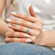 14 Ayar Altın Şık Mineli Taşlı Yüzük