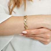 14 Ayar Altın Modern Zincir Kelepçe Bilezik