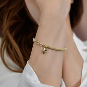 14 Ayar Altın Yıldız Charm Popcorn Bileklik