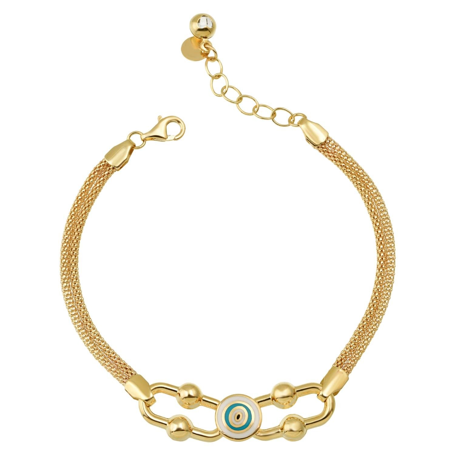 14 Ayar Altın Nazar Zincirli Bileklik