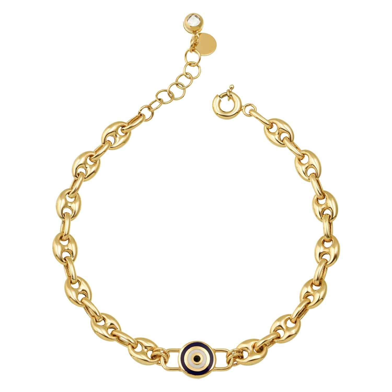 14 Ayar Altın Mineli Nazar Boncuklu Bileklik