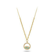 14 Ayar Altın Mineli Nazar Göz Kolye