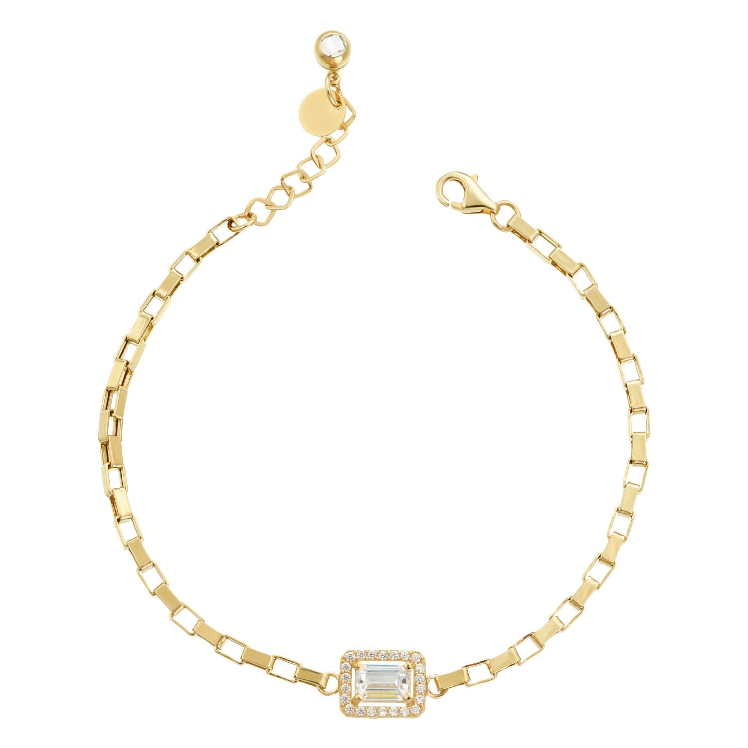 14 Ayar Altın Baget Taşlı Kadın Bileklik