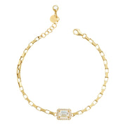 14 Ayar Altın Baget Taşlı Kadın Bileklik