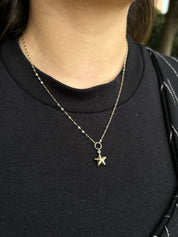 Kelebek Zincir Aynalı Yıldız Kolye