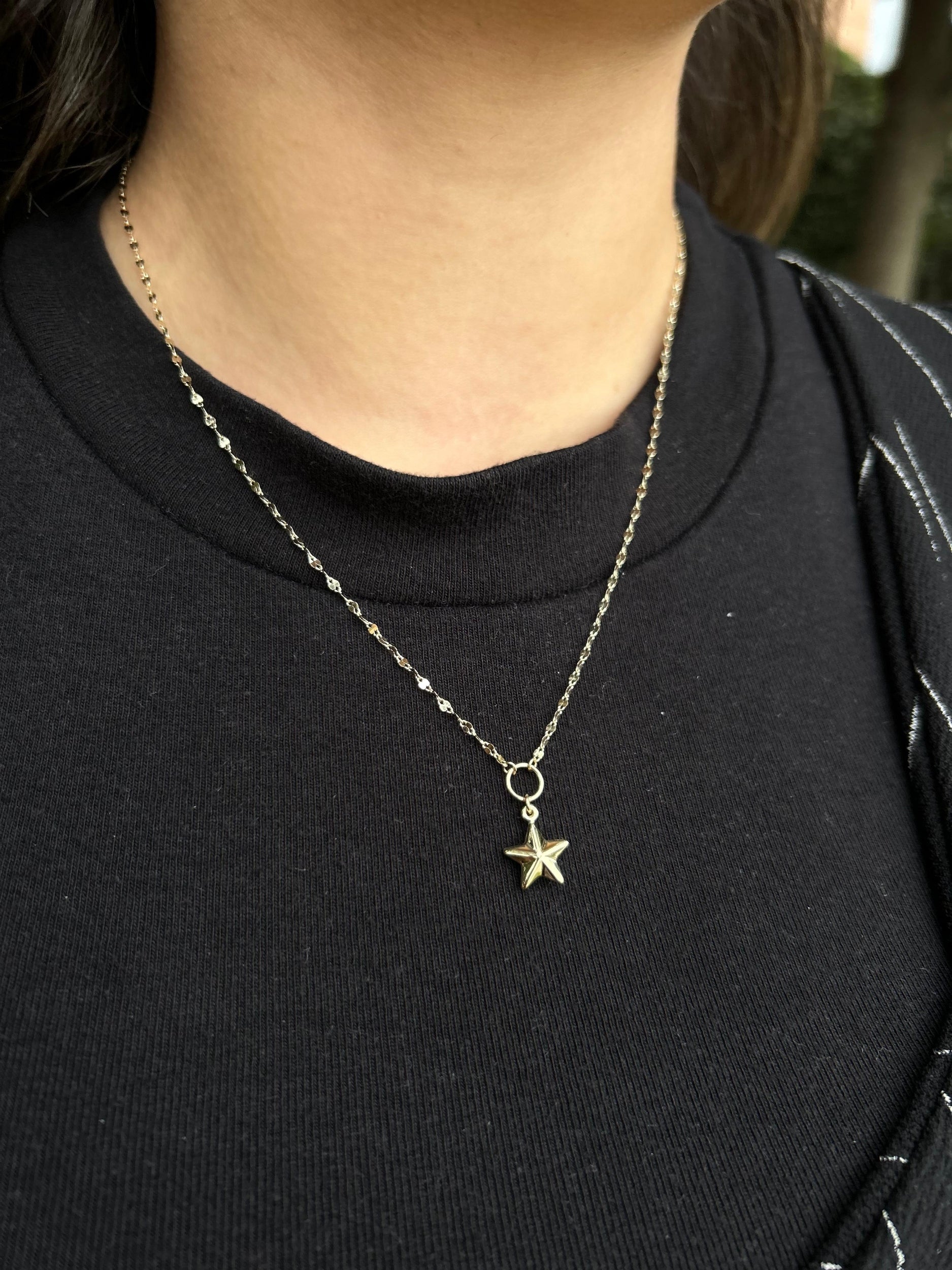 Kelebek Zincir Aynalı Yıldız Kolye