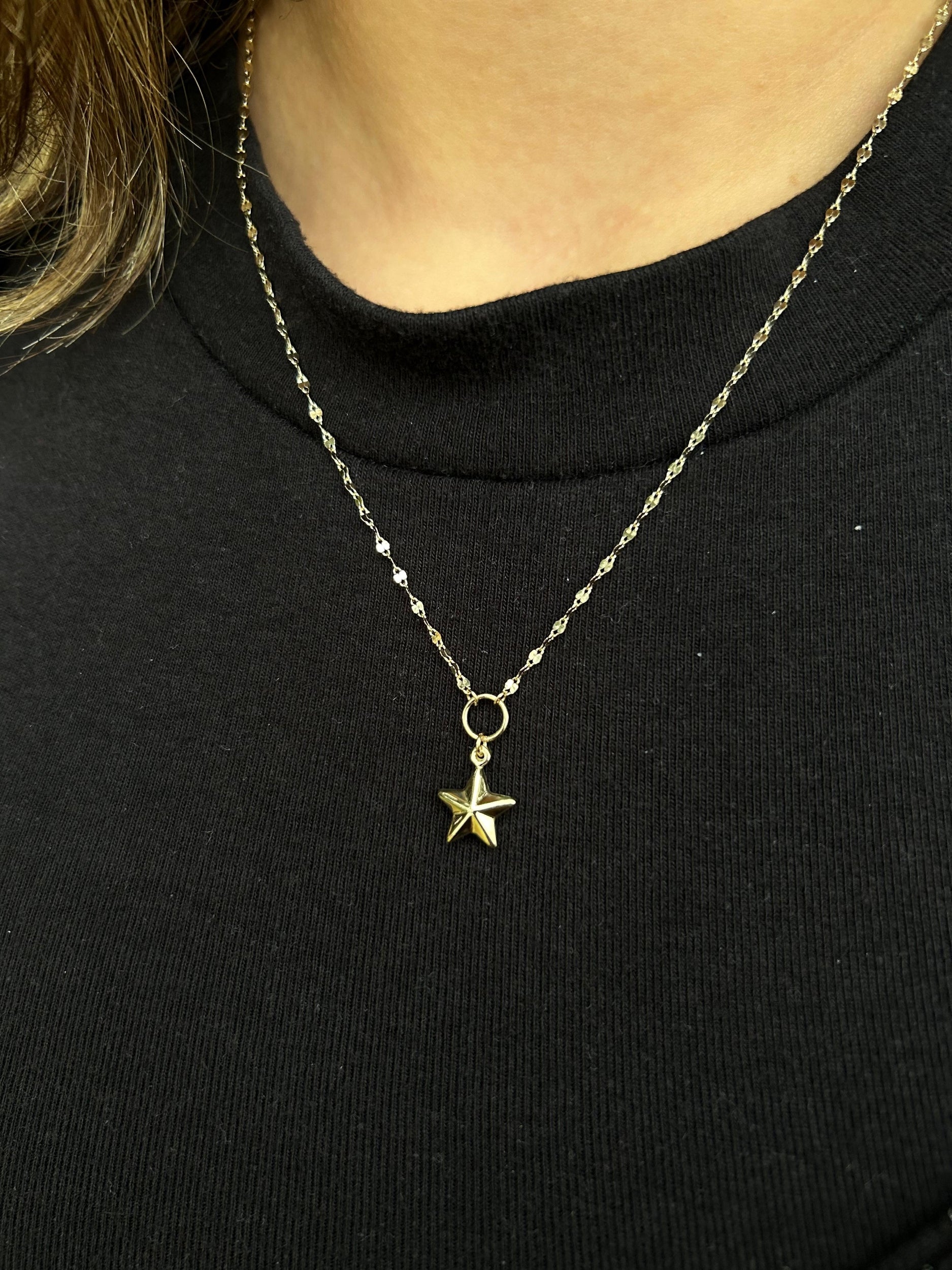 Kelebek Zincir Aynalı Yıldız Kolye