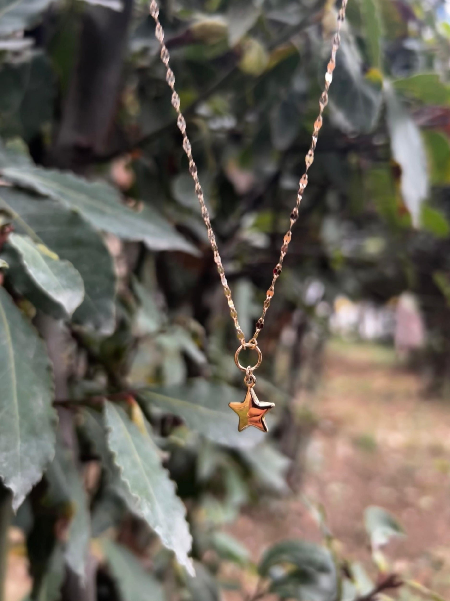 Altın Kelebek Zincirli Yıldız Figürlü Kolye