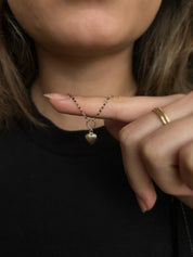 Kelebek Zincir Aynalı Kalp Kolye