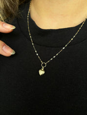 Kelebek Zincir Aynalı Kalp Kolye