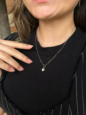 Kelebek Zincir Aynalı Kalp Kolye