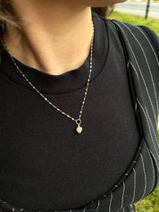 Kelebek Zincir Aynalı Kalp Kolye