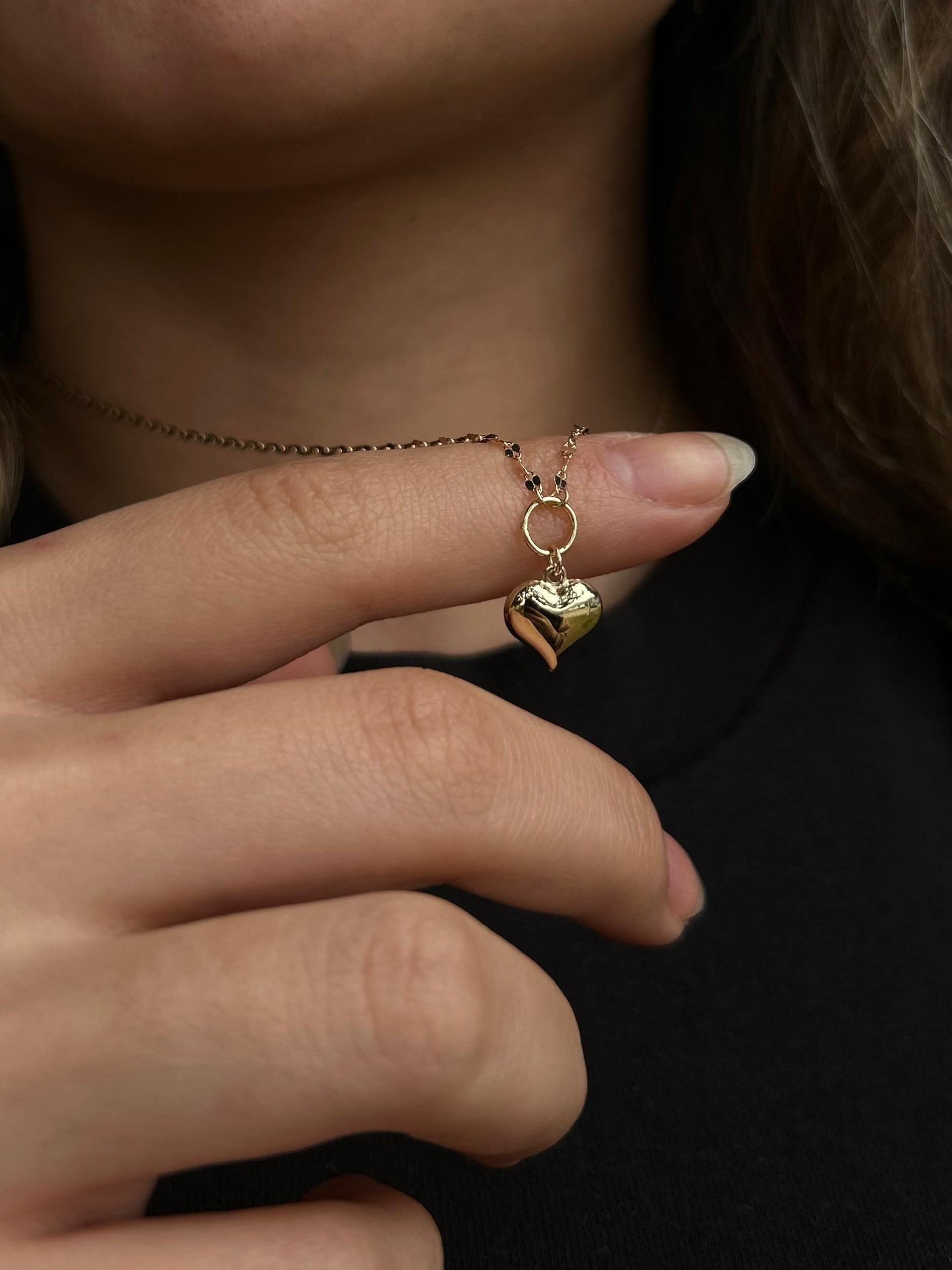 14 Ayar Kelebek Zincir Kalpli Kolye