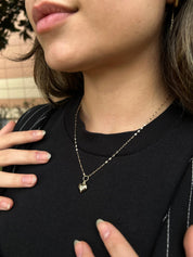 14 Ayar Kelebek Zincir Kalpli Kolye