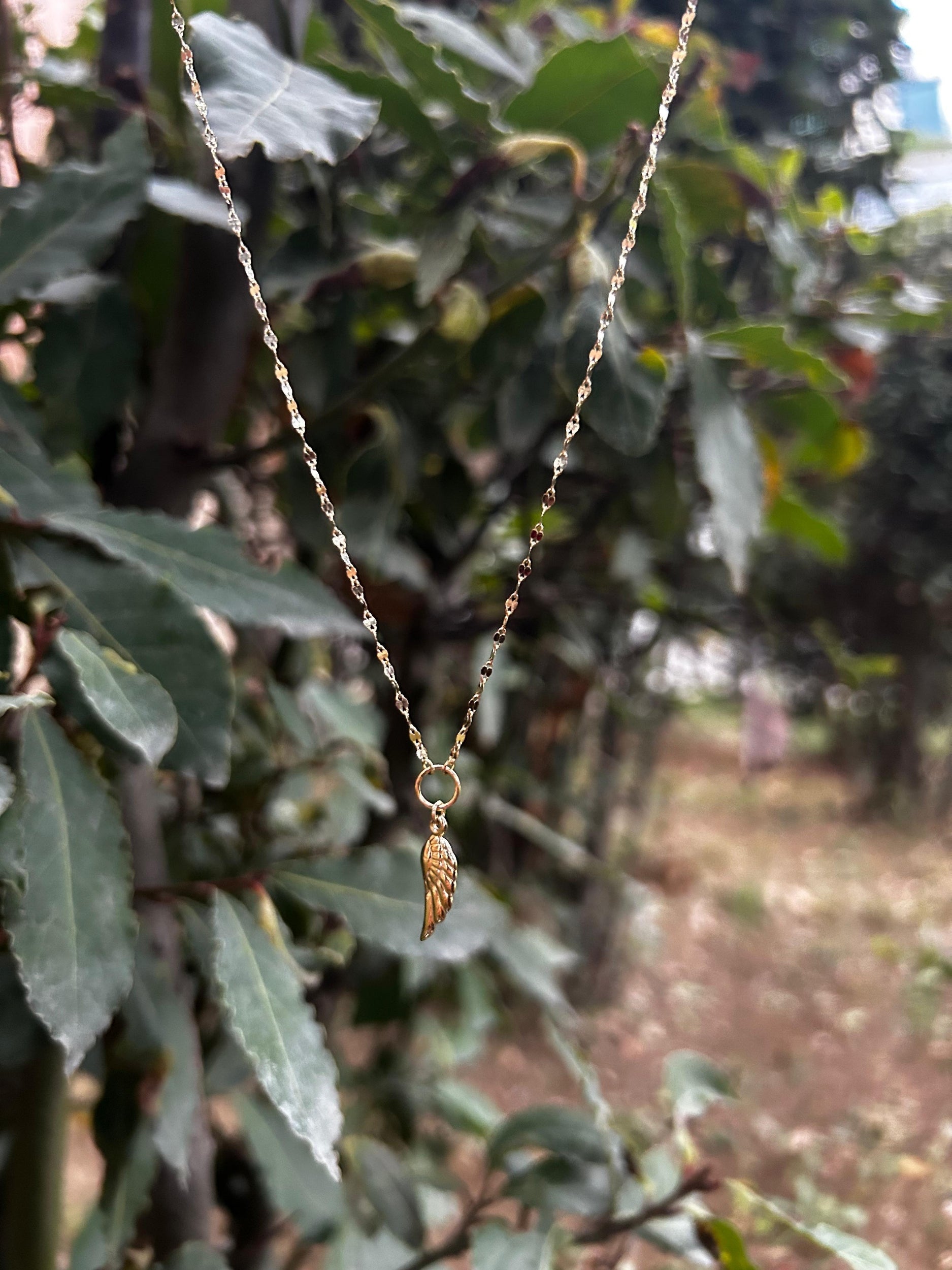 14 Ayar Kelebek Zincir Melek Kanadı Kolye