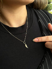 14 Ayar Kelebek Zincir Melek Kanadı Kolye