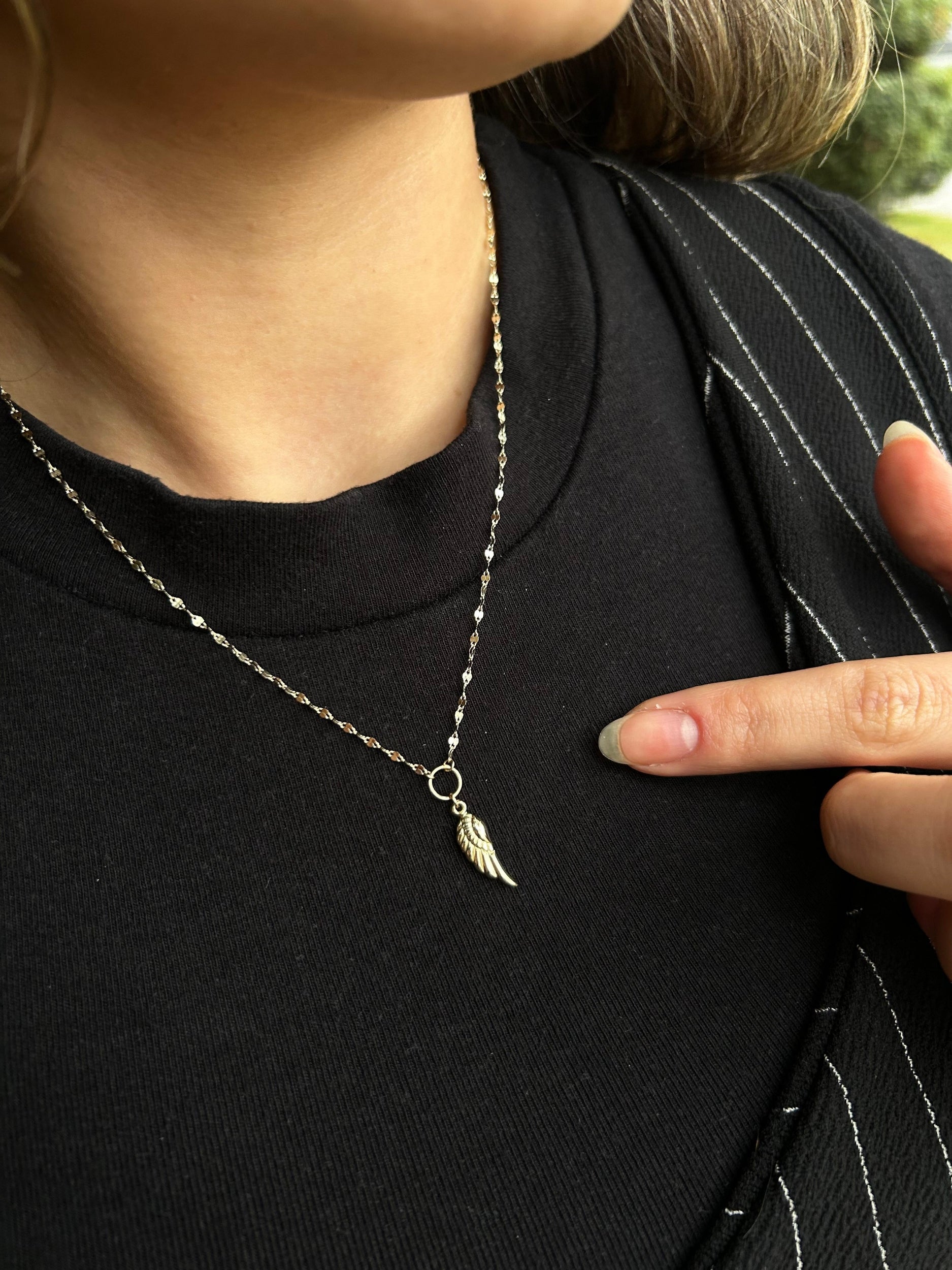 14 Ayar Kelebek Zincir Melek Kanadı Kolye