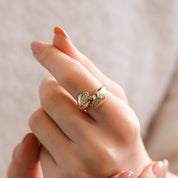 14 Ayar Altın Taşlı Detaylı Yüzük