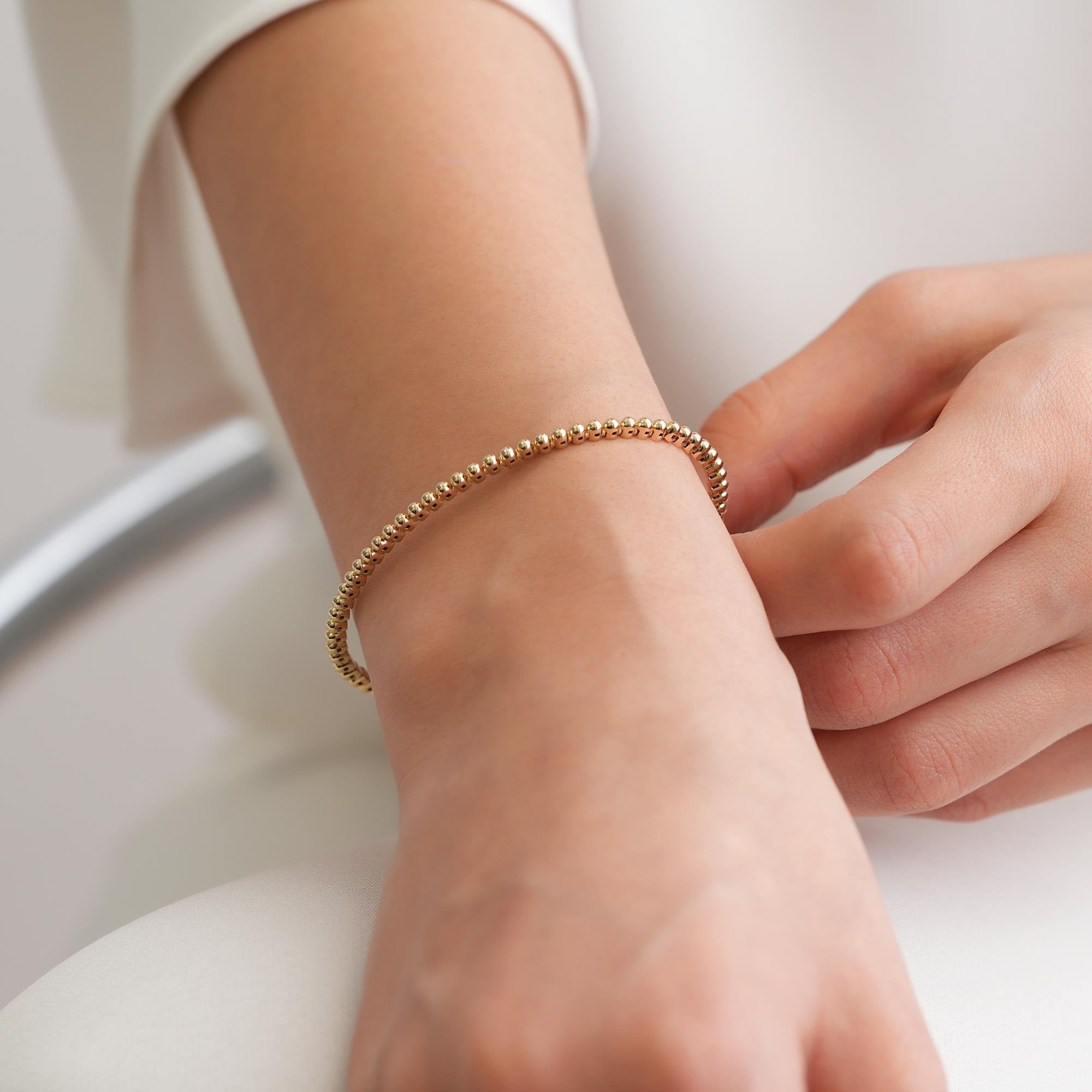 Zarif Toplu Model Altın Bileklik 14 Ayar