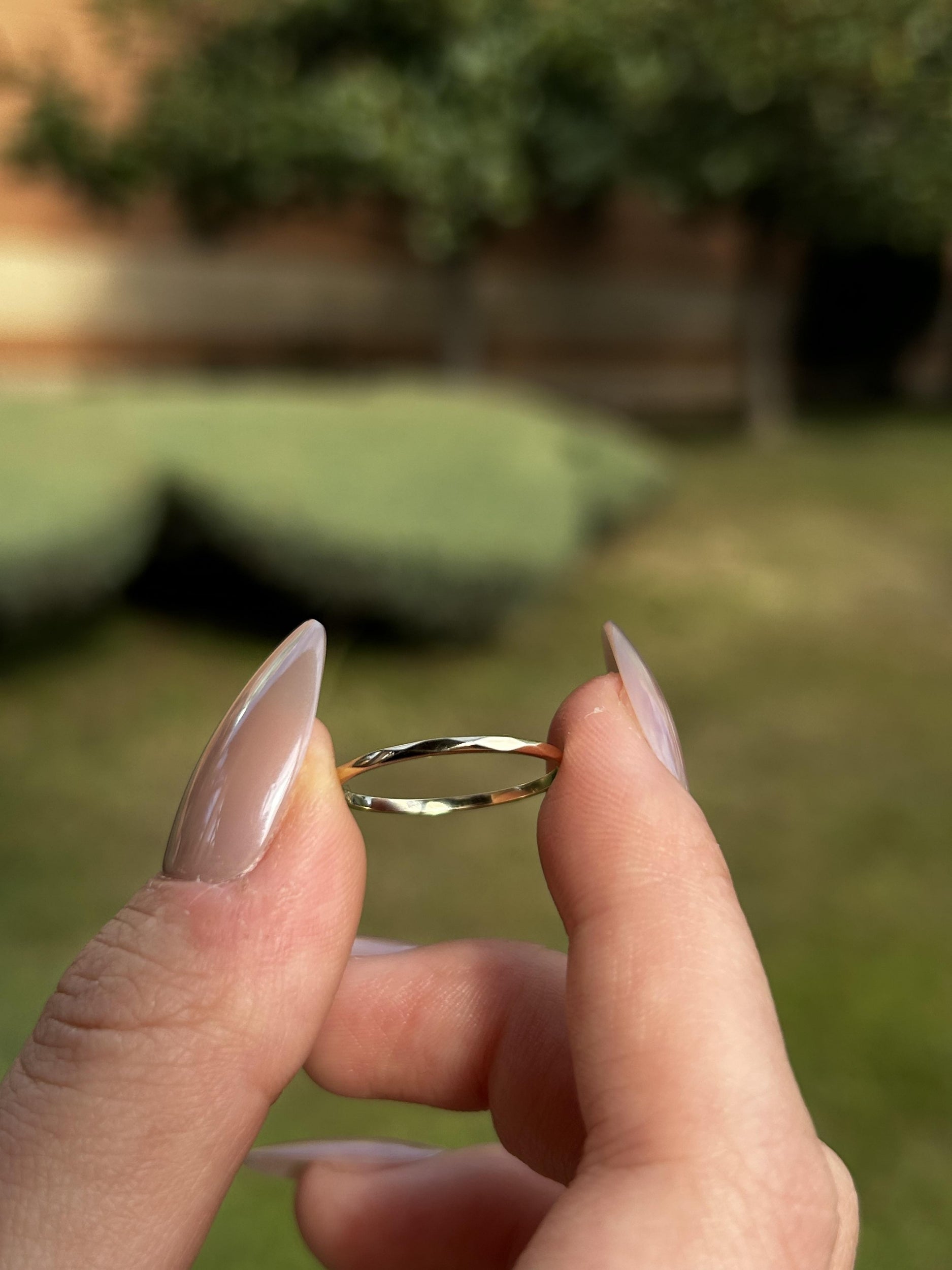 14 Ayar Altın Minimal Tarz Yüzük