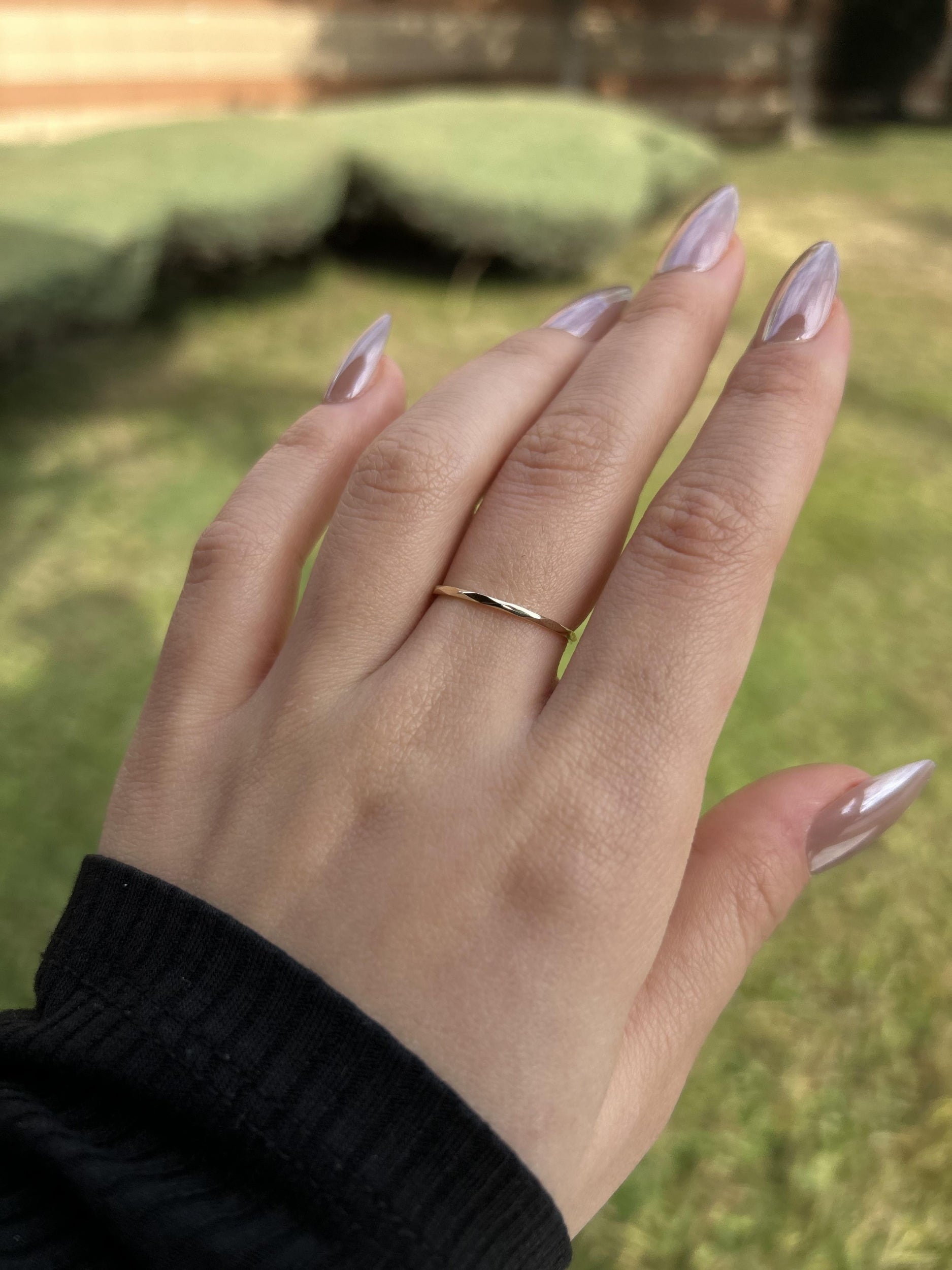 14 Ayar Altın Minimal Tarz Yüzük