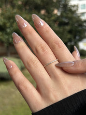 14 Ayar Altın Yarımtur Taşlı Yüzük