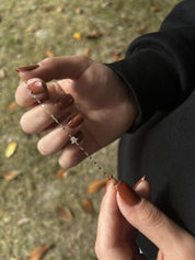 Kelebek Zincir Yıldızlı Taşlı Bileklik