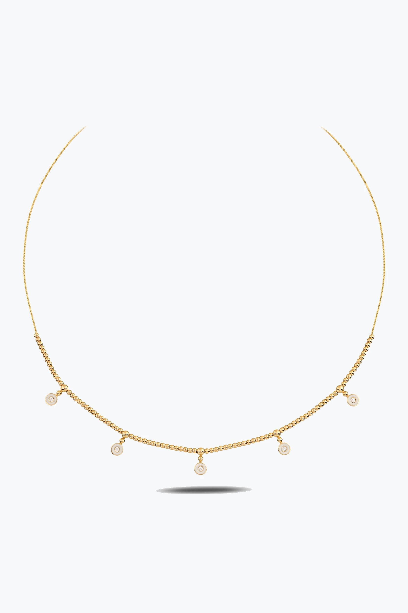 Mineli Taş Detay Yarım Kolye