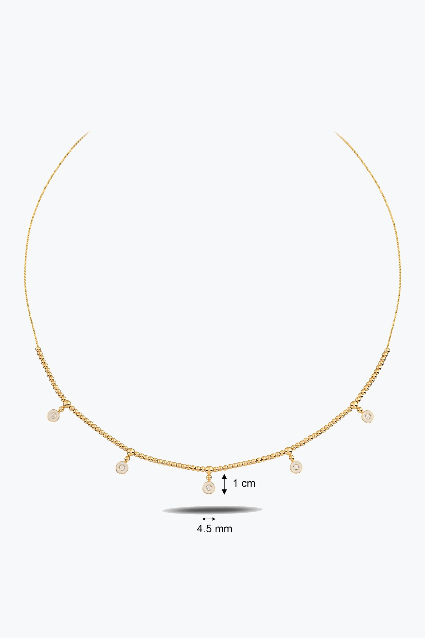 Mineli Taş Detay Yarım Kolye